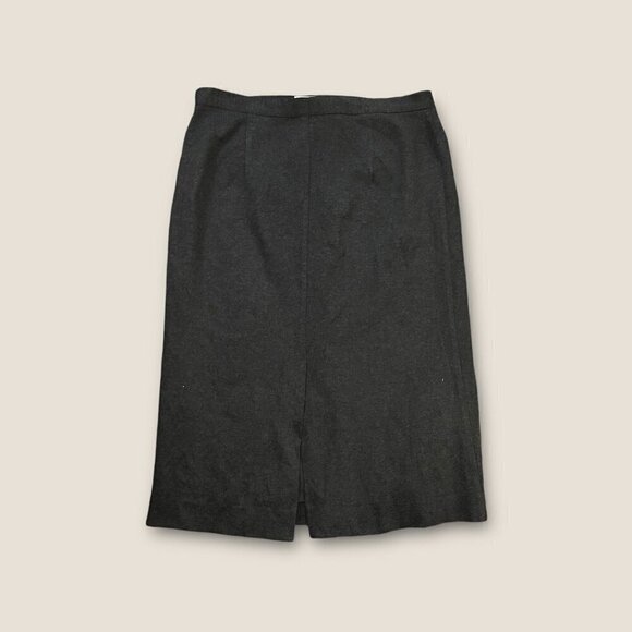 Vtg 80s-90s Sport Collection Acrylic Blend Midi Skirt Office Wear Charcoal 18 - Picture 2 of 4